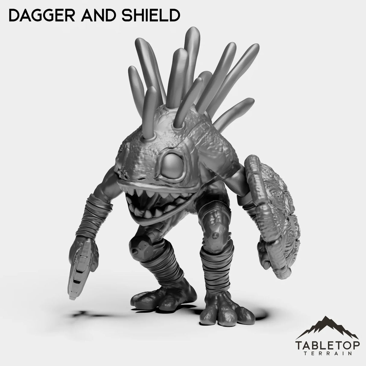Tabletop Terrain Miniature Dagger and Shield Murlocs with Weapons