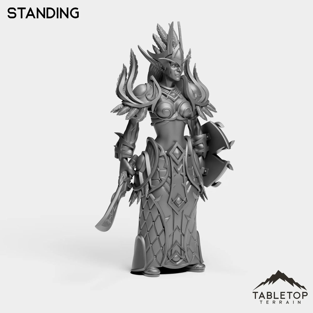 Tabletop Terrain Miniature Darkness Warrior Female