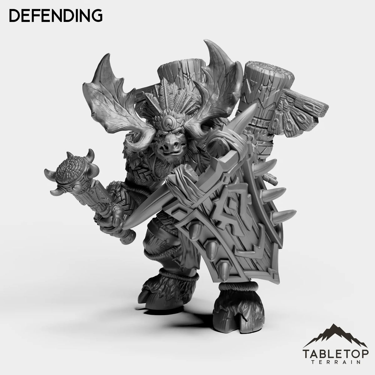Tabletop Terrain Miniature Defending Mountain Minotaur Warrior