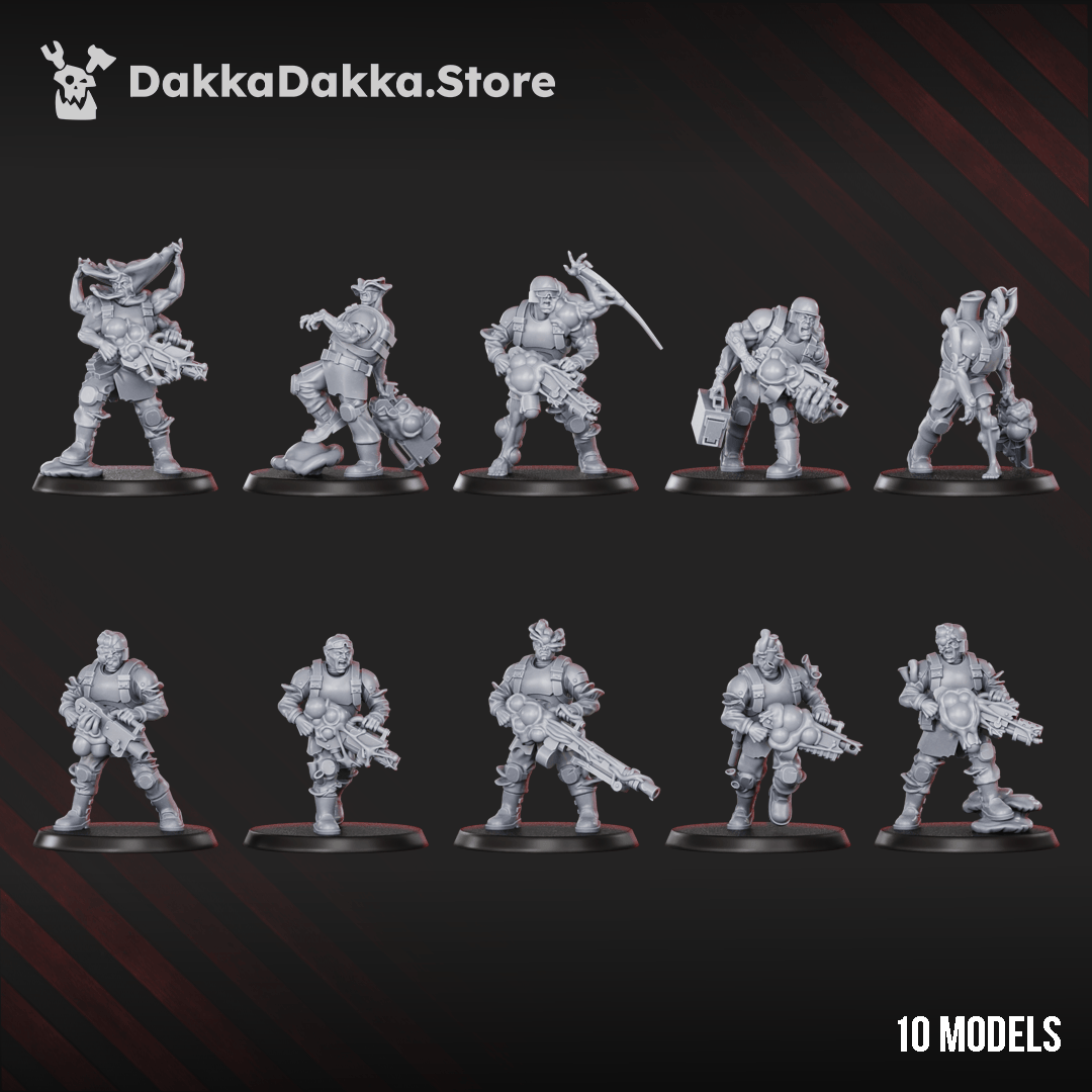 Tabletop Terrain Miniature Diseased PG Gunners Squad (x10)
