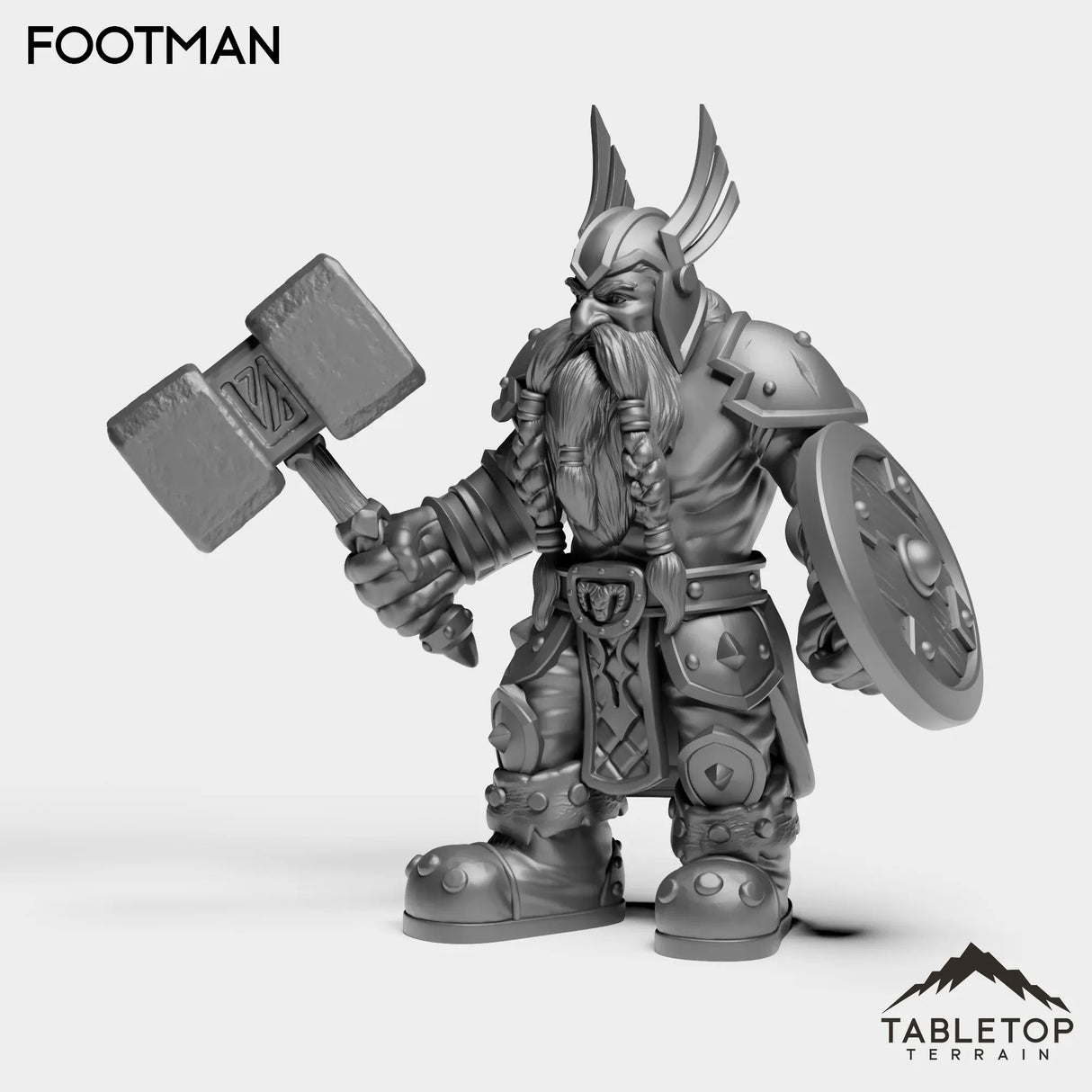 Tabletop Terrain Miniature Dwarf Footman