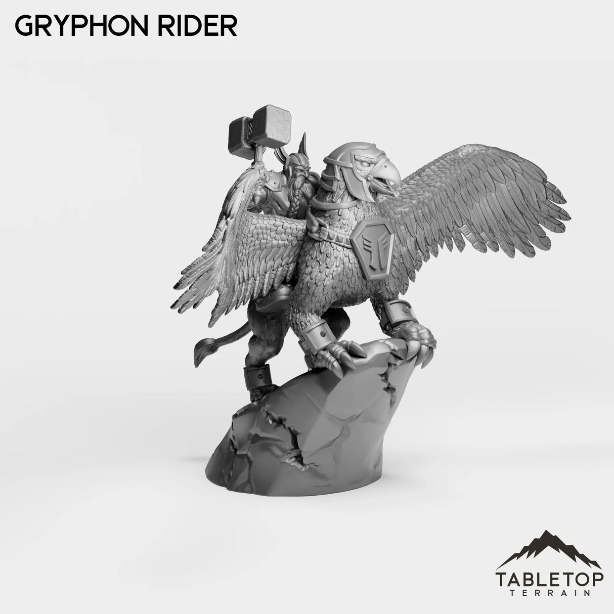 Tabletop Terrain Miniature Dwarf Gryphon Rider