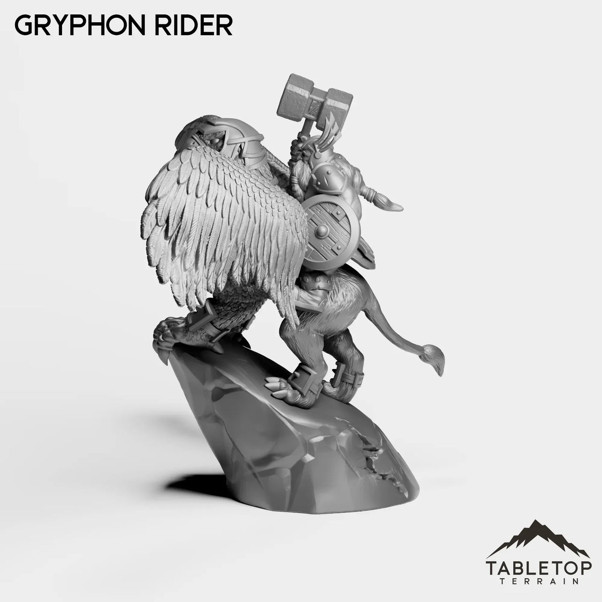 Tabletop Terrain Miniature Dwarf Gryphon Rider