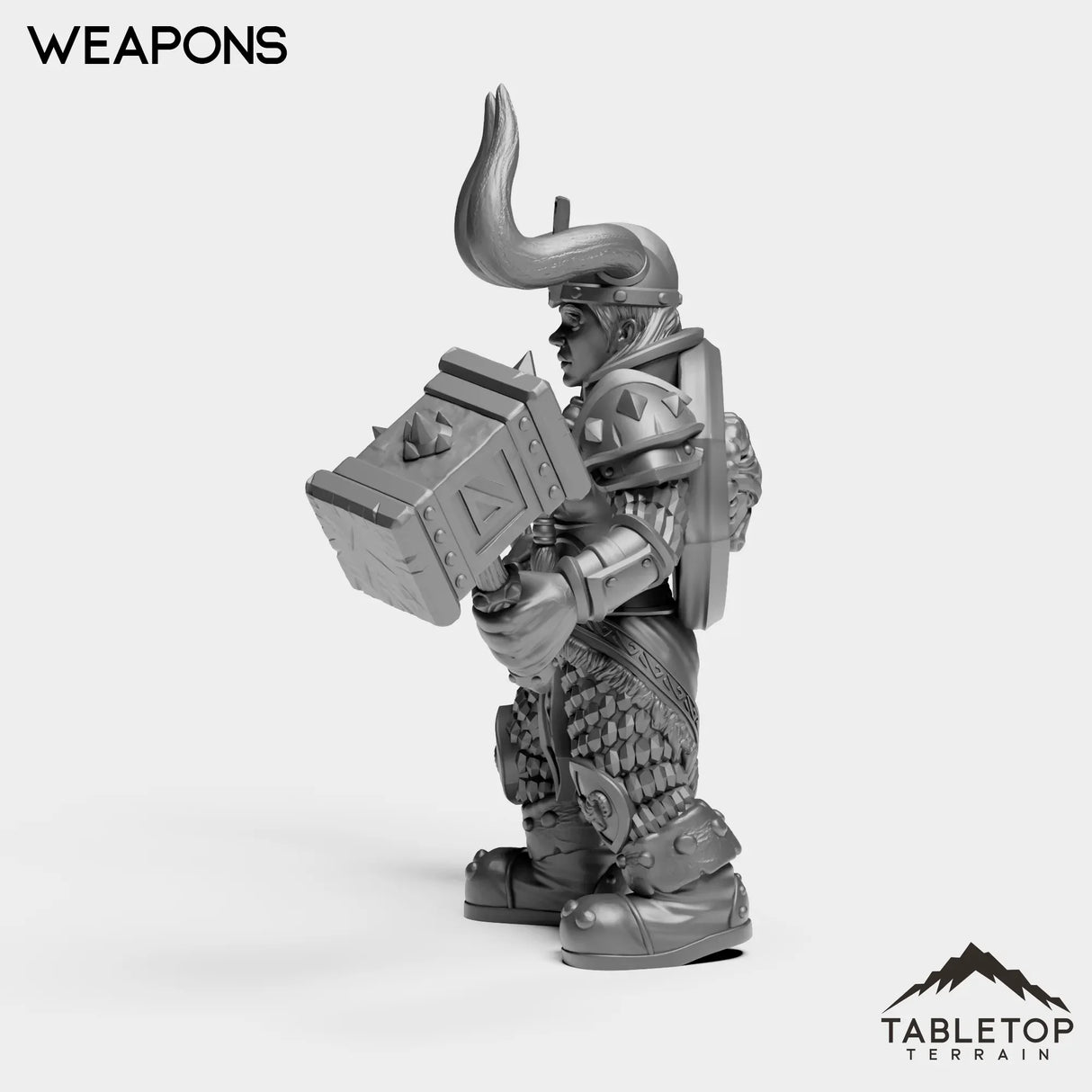 Tabletop Terrain Miniature Dwarf Paladin Female