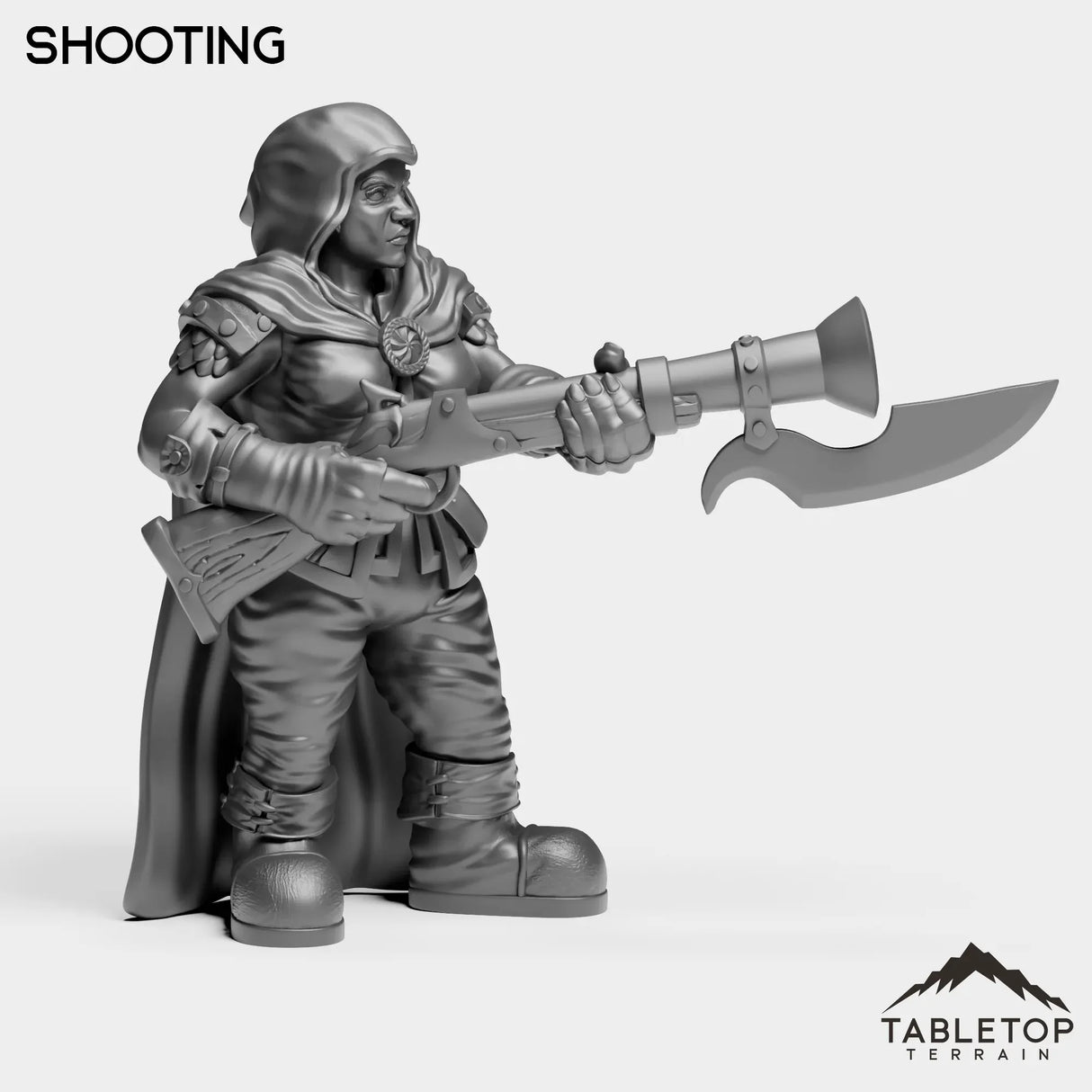 Tabletop Terrain Miniature Dwarf Rifleman Female
