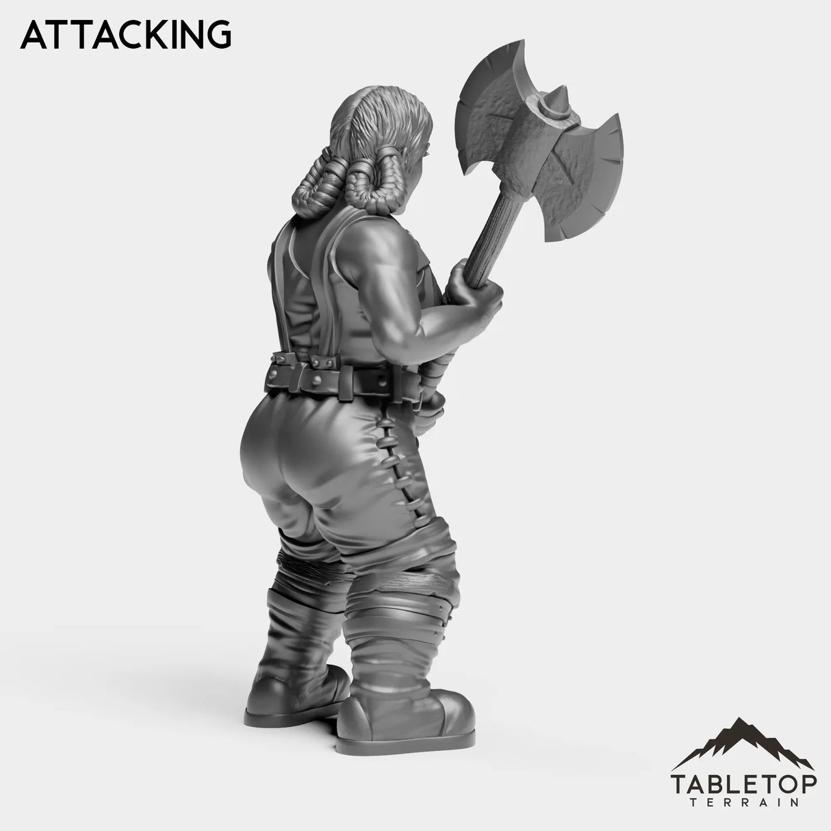 Tabletop Terrain Miniature Dwarf Warrior Female