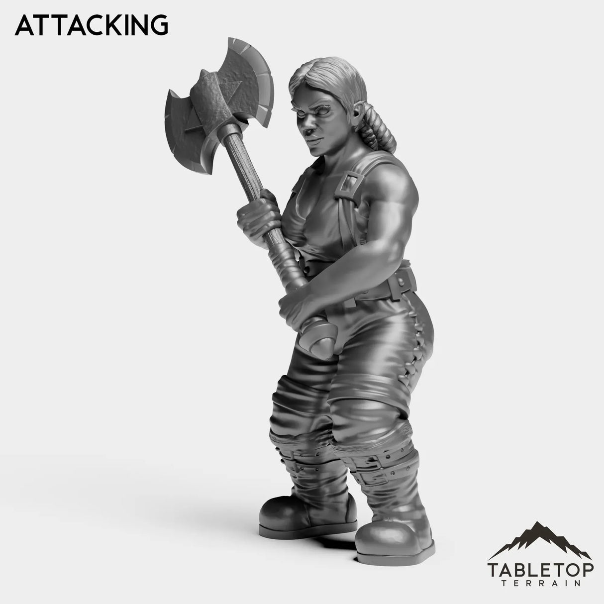 Tabletop Terrain Miniature Dwarf Warrior Female