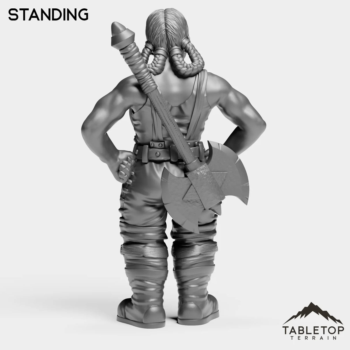 Tabletop Terrain Miniature Dwarf Warrior Female