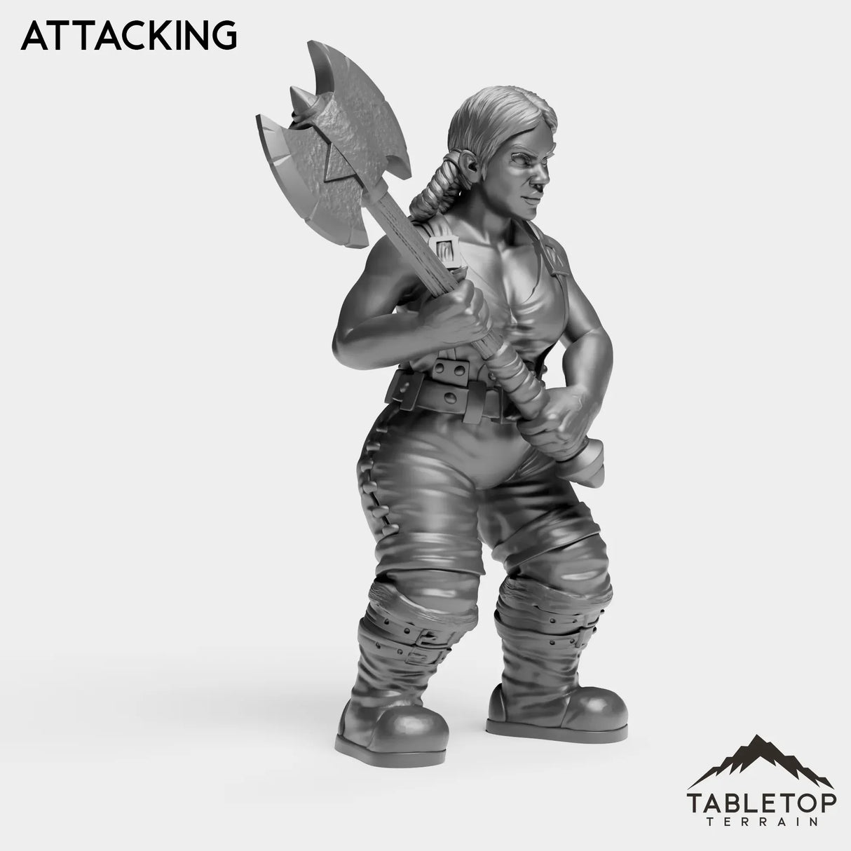 Tabletop Terrain Miniature Dwarf Warrior Female