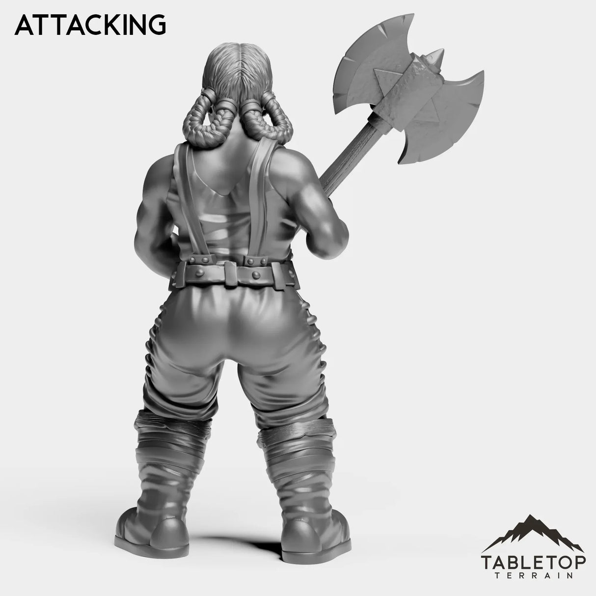 Tabletop Terrain Miniature Dwarf Warrior Female