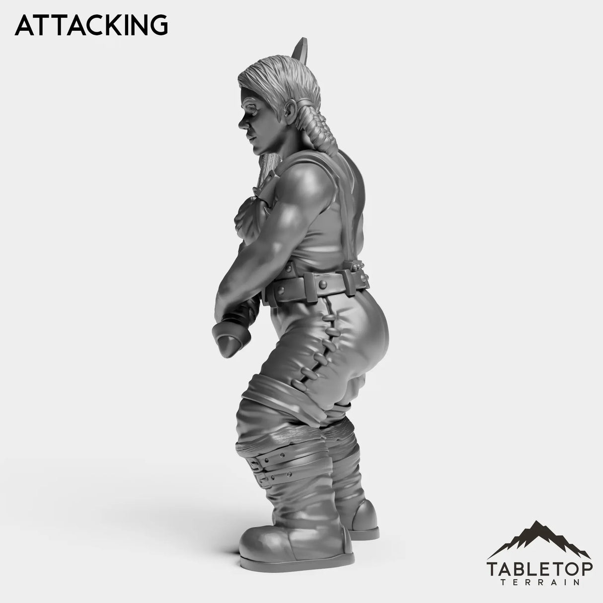 Tabletop Terrain Miniature Dwarf Warrior Female