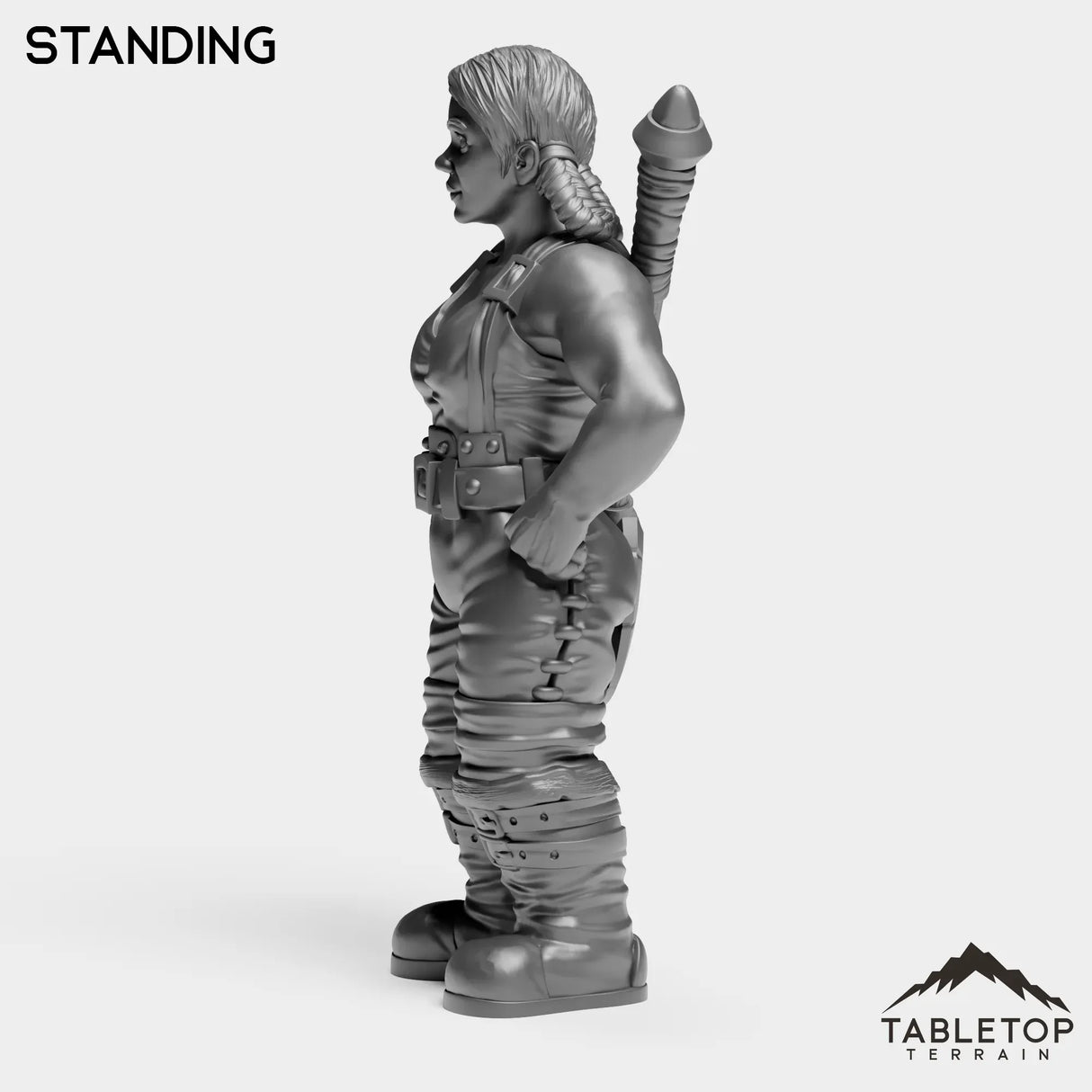 Tabletop Terrain Miniature Dwarf Warrior Female