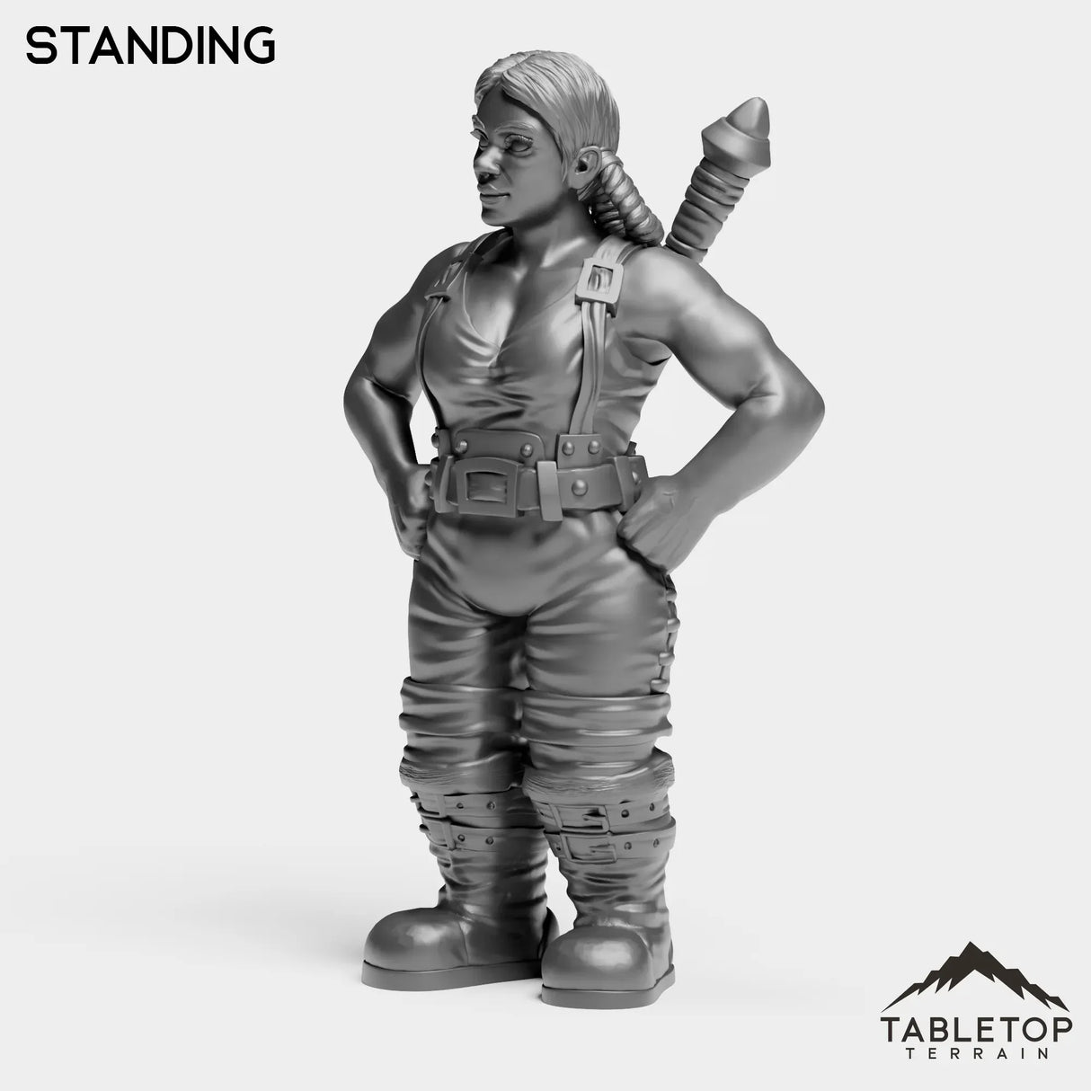 Tabletop Terrain Miniature Dwarf Warrior Female