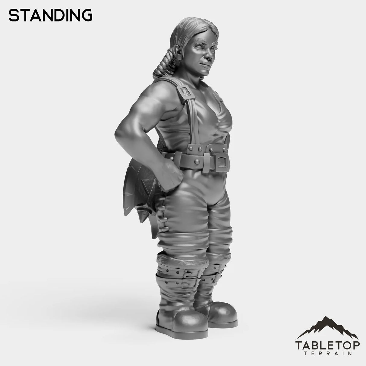 Tabletop Terrain Miniature Dwarf Warrior Female