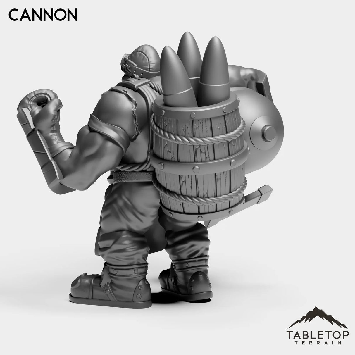 Tabletop Terrain Miniature Dwarf With Cannon