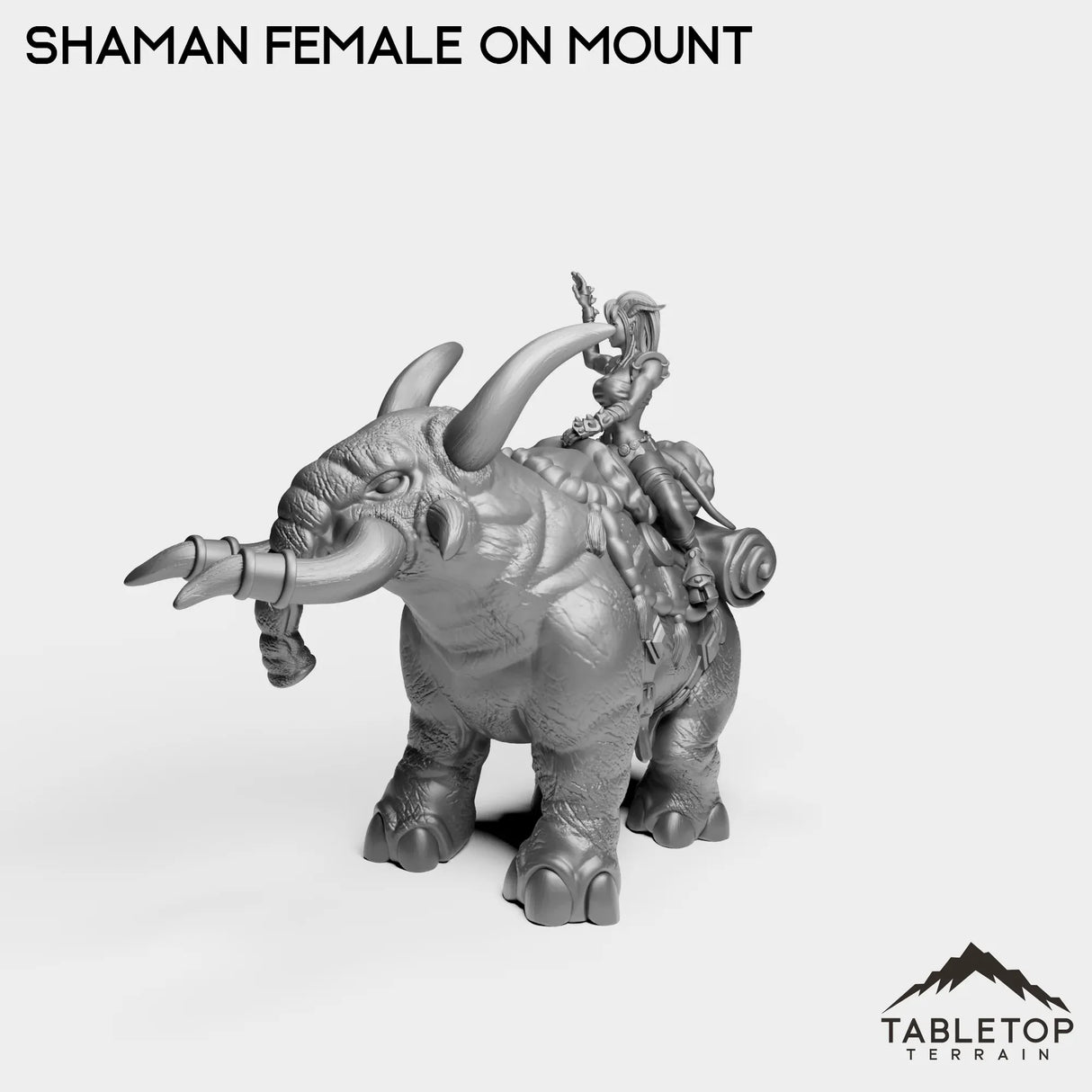 Tabletop Terrain Miniature Exiled Shaman Female on Mount