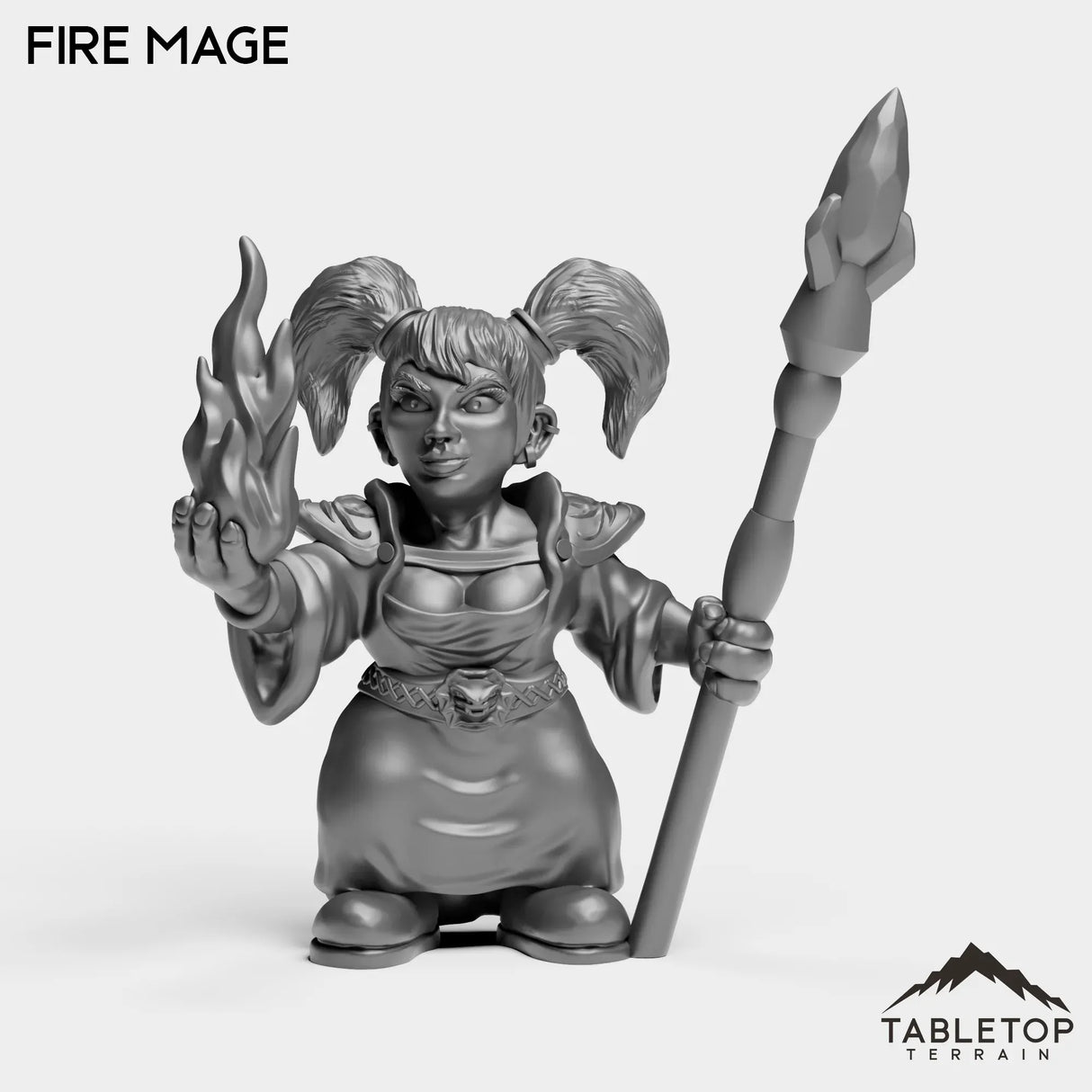 Tabletop Terrain Miniature Fire Mage Gnome Fire Mage