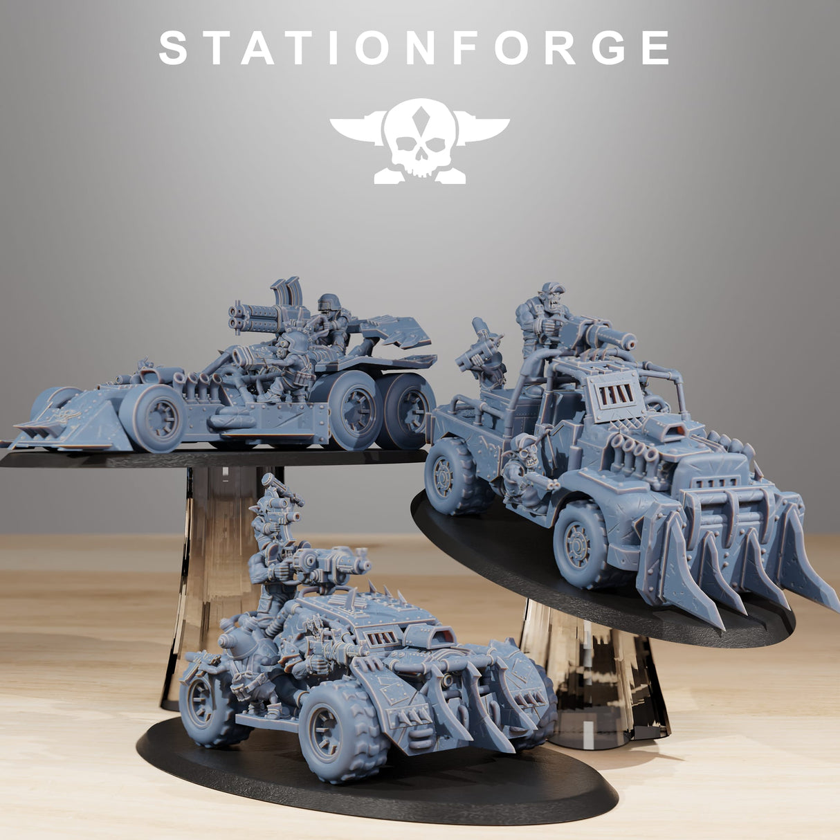 Tabletop Terrain Miniature Full Set (All 3) Orkaz Speedsters