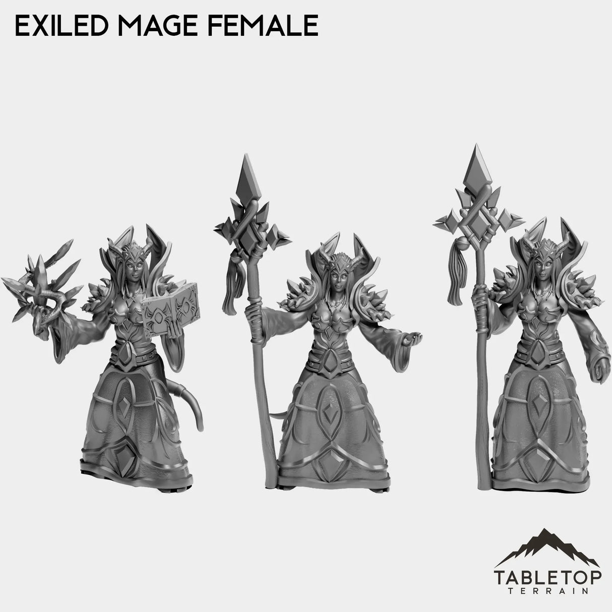 Tabletop Terrain Miniature Full Set Exiled Mage Female
