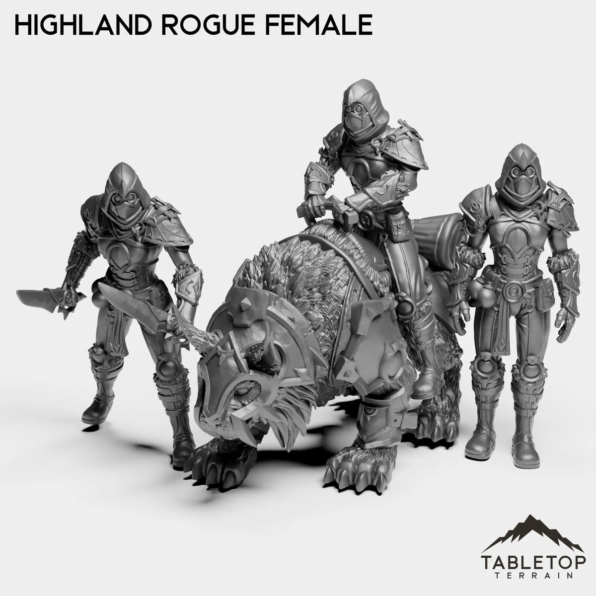 Tabletop Terrain Miniature Full Set Highland Rogue Female