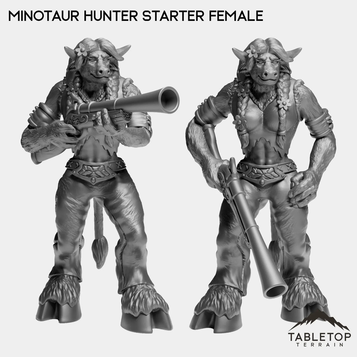 Tabletop Terrain Miniature Full Set Minotaur Hunter Starter Female