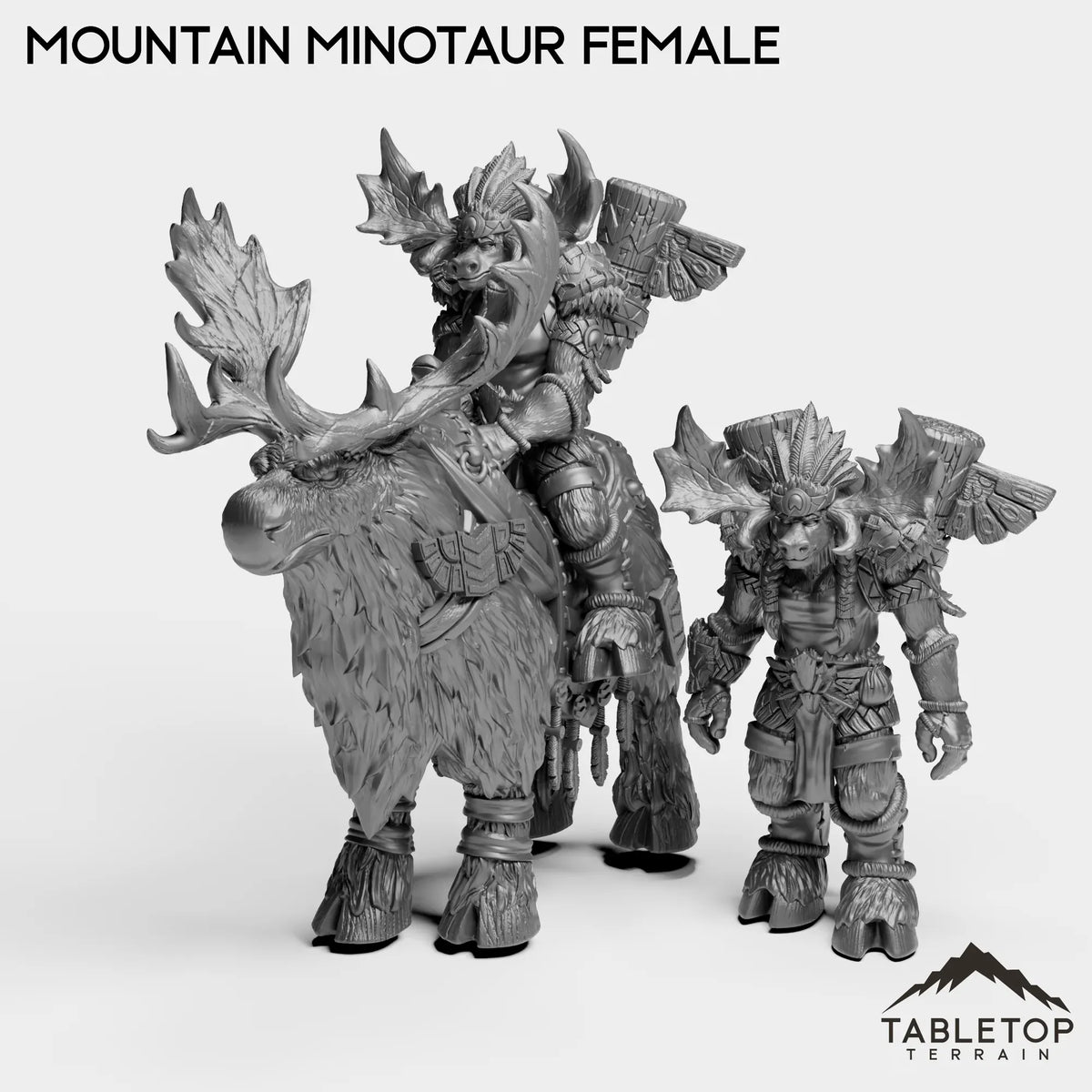 Tabletop Terrain Miniature Full Set Mountain Minotaur Female