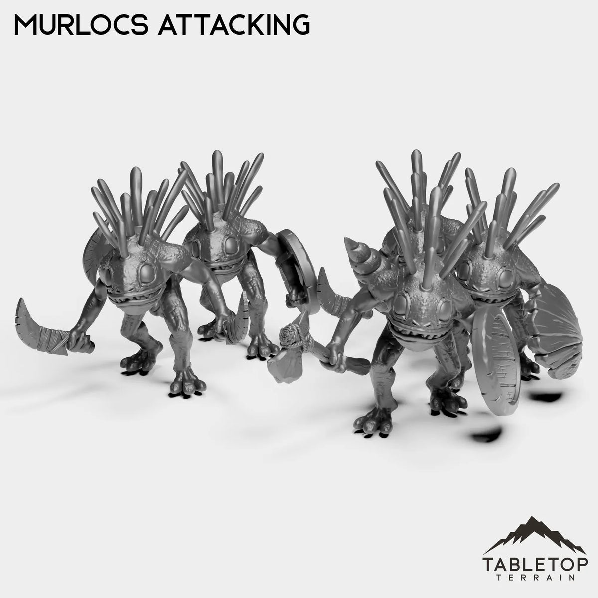 Tabletop Terrain Miniature Full Set Murlocs Attacking