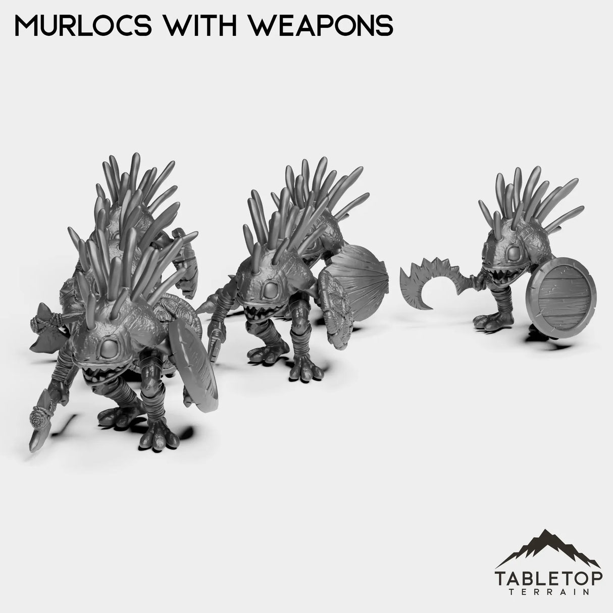 Tabletop Terrain Miniature Full Set Murlocs with Weapons