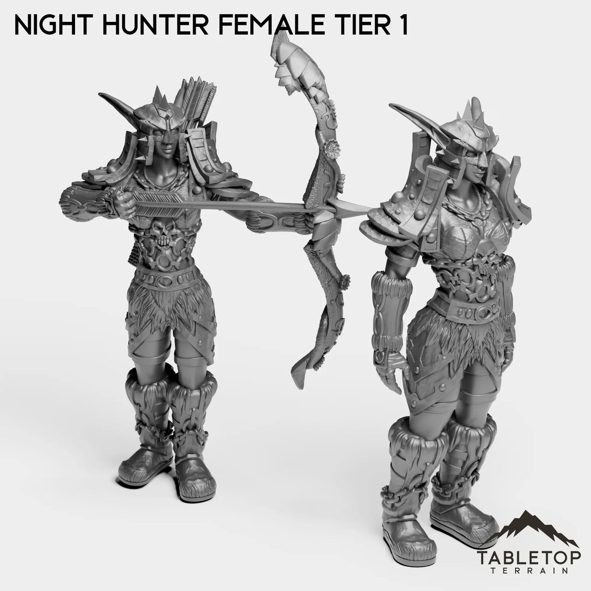 Tabletop Terrain Miniature Full Set Night Hunter Female Tier 1