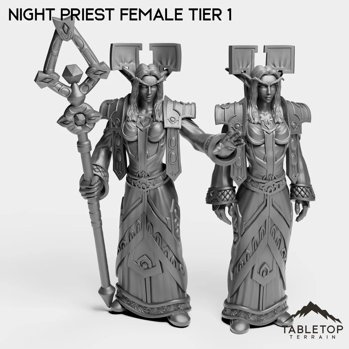 Tabletop Terrain Miniature Full Set Night Priest Female Tier 1