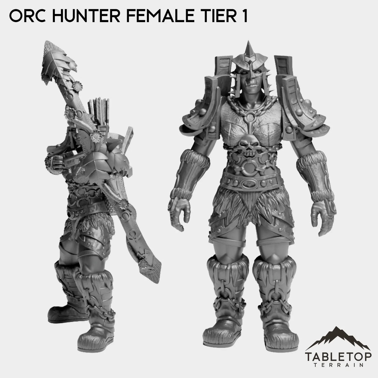Tabletop Terrain Miniature Full Set Orc Hunter Female Tier 1