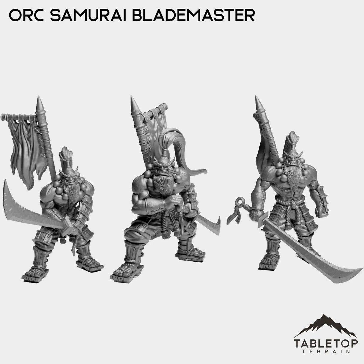 Tabletop Terrain Miniature Full Set Orc Samurai Blademaster
