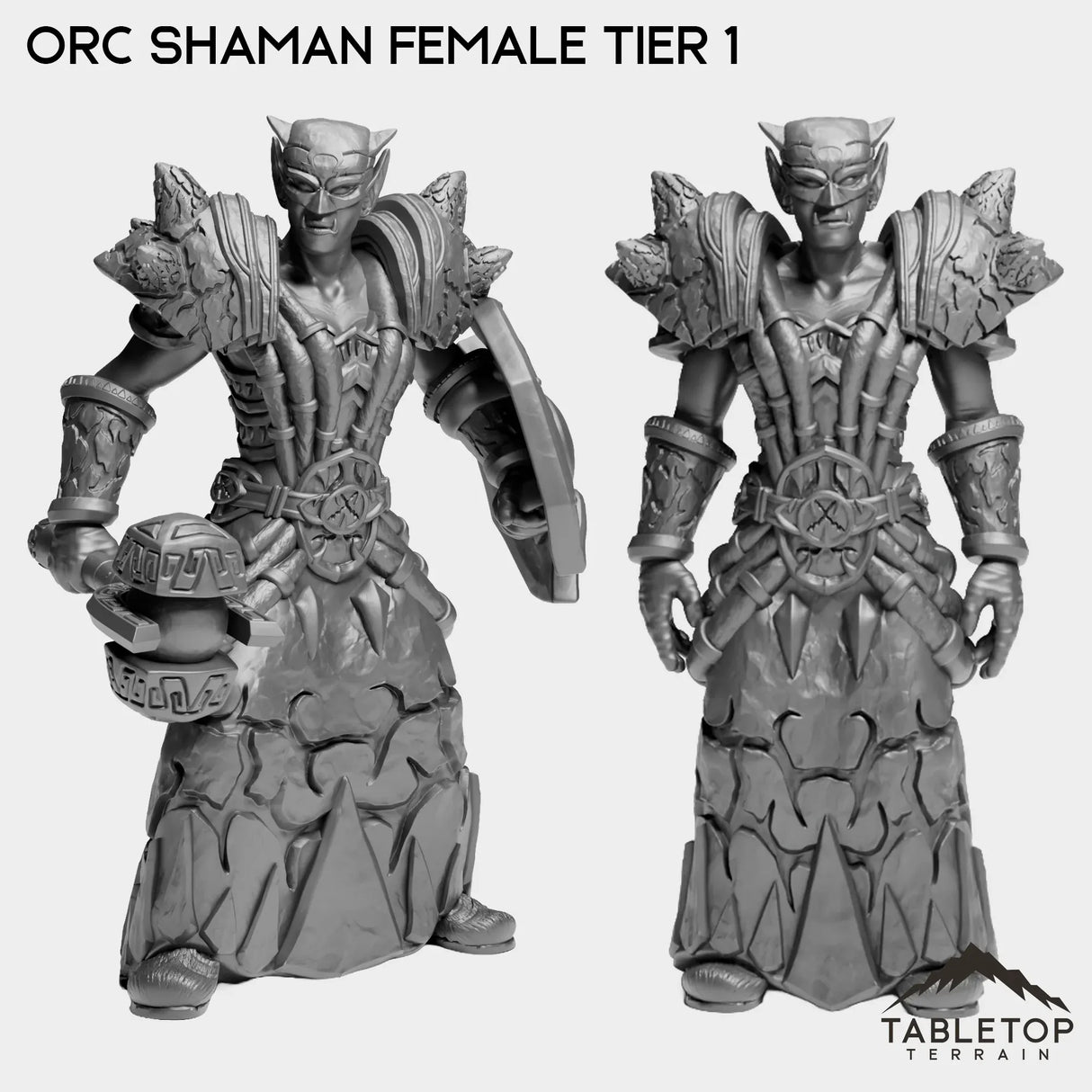 Tabletop Terrain Miniature Full Set Orc Shaman Female Tier 1