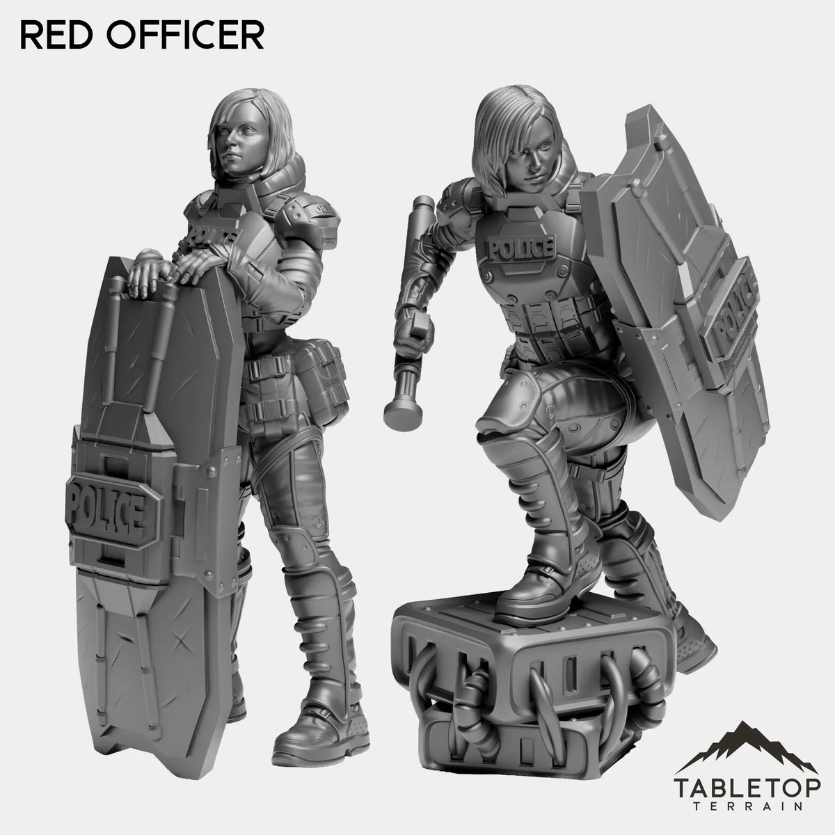 Tabletop Terrain Miniature Full Set RED Officer