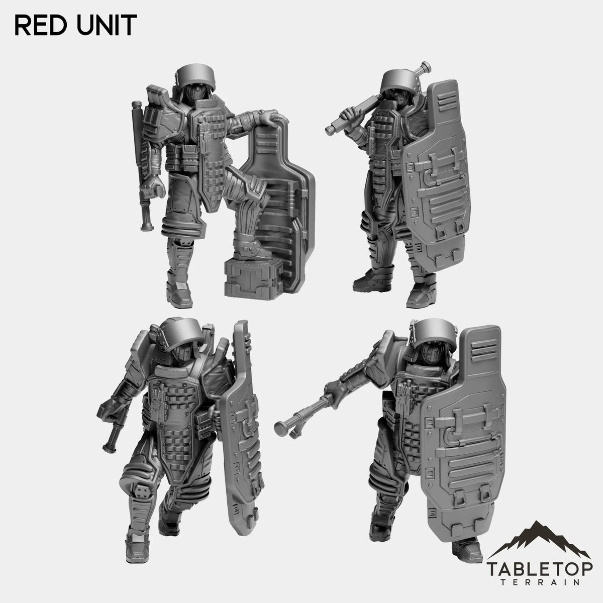 Tabletop Terrain Miniature Full Set RED Unit