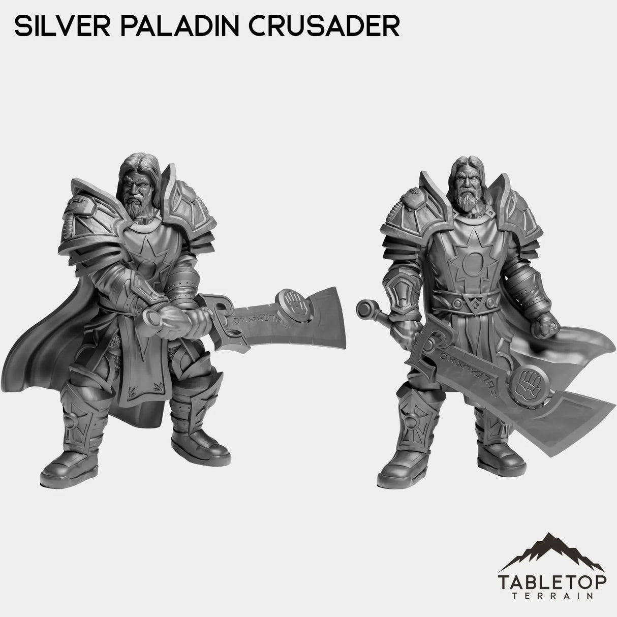 Tabletop Terrain Miniature Full Set Silver Paladin Crusader