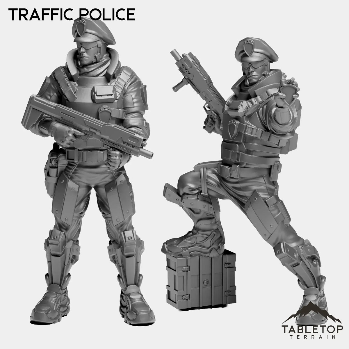 Tabletop Terrain Miniature Full Set Traffic Police