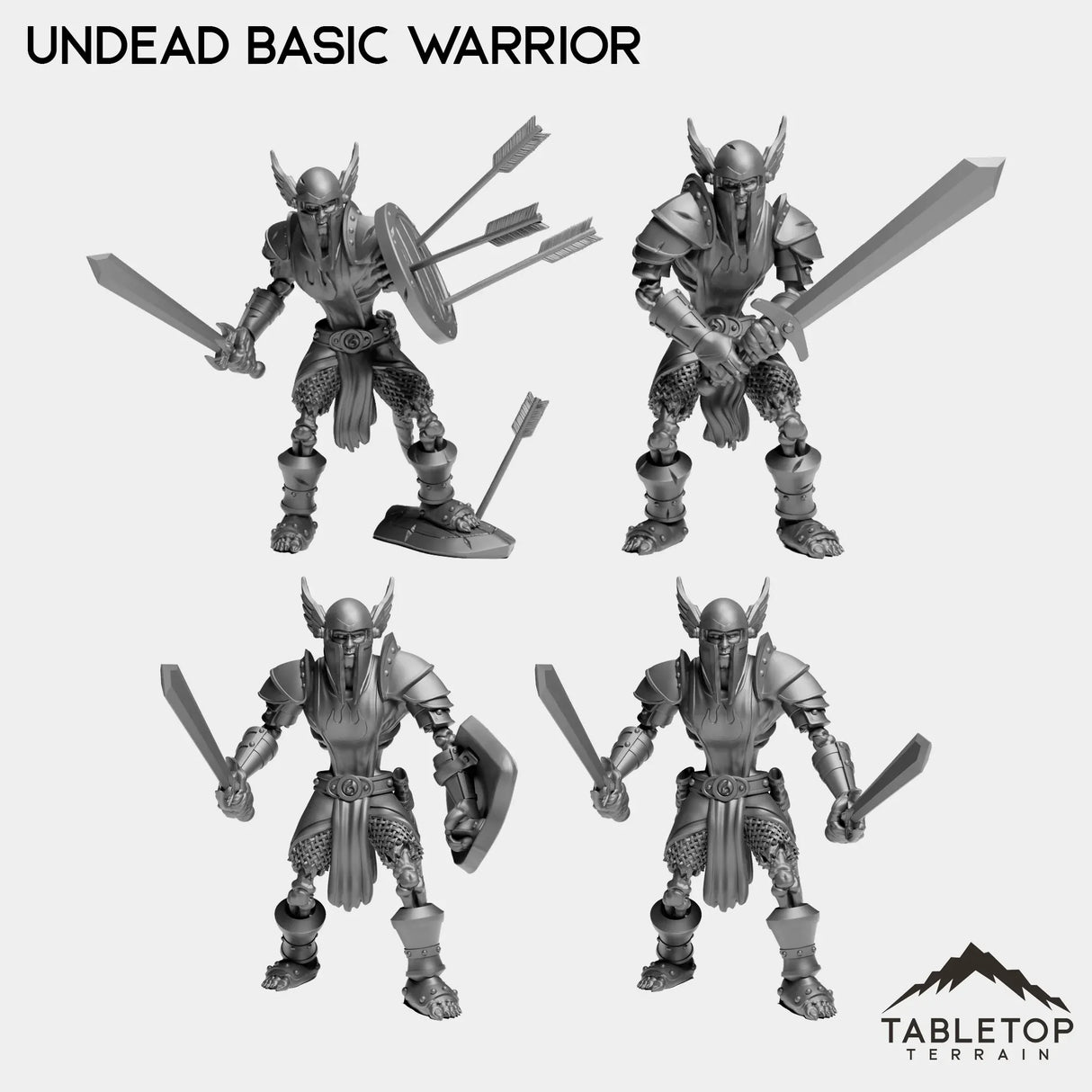 Tabletop Terrain Miniature Full Set Undead Basic Warrior