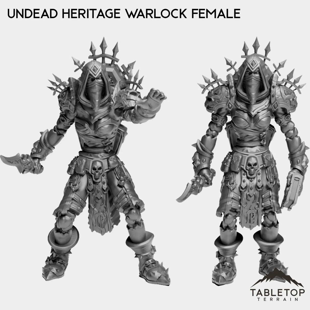 Tabletop Terrain Miniature Full Set Undead Heritage Warlock Female