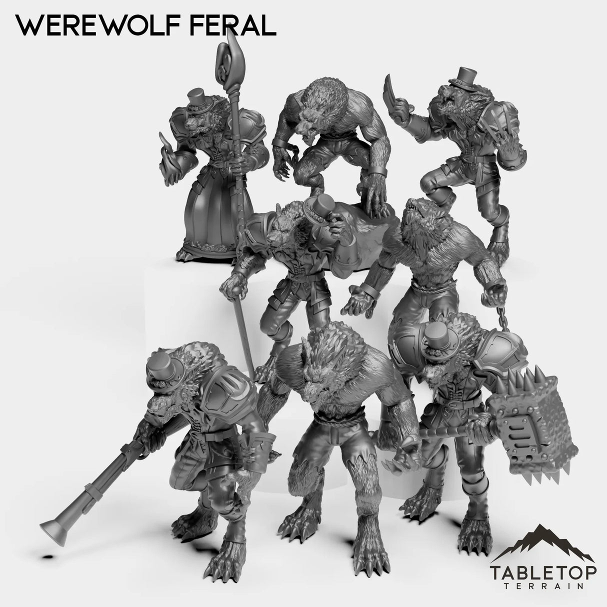 Tabletop Terrain Miniature Full Set Werewolf Feral
