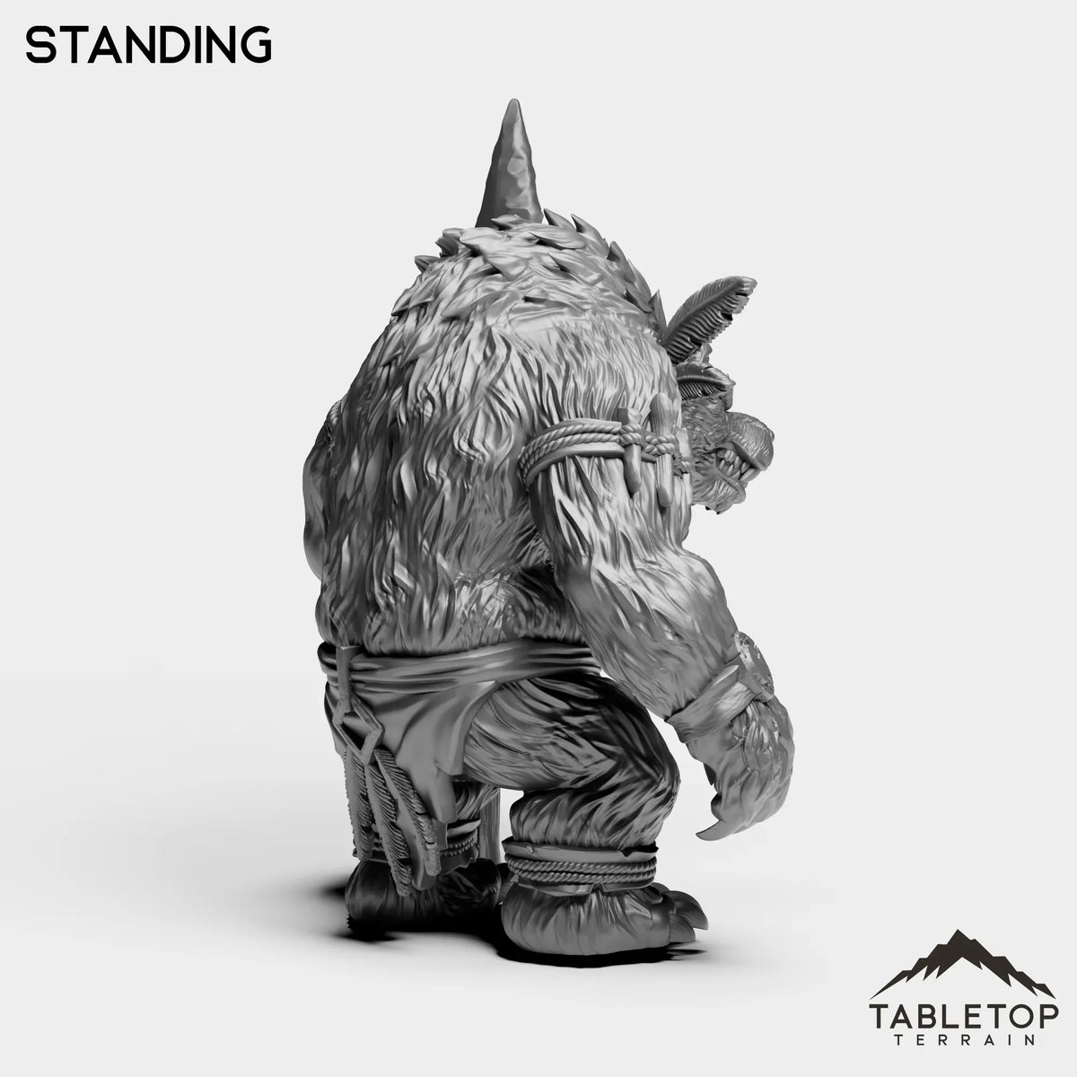 Tabletop Terrain Miniature Furbolg With Spear