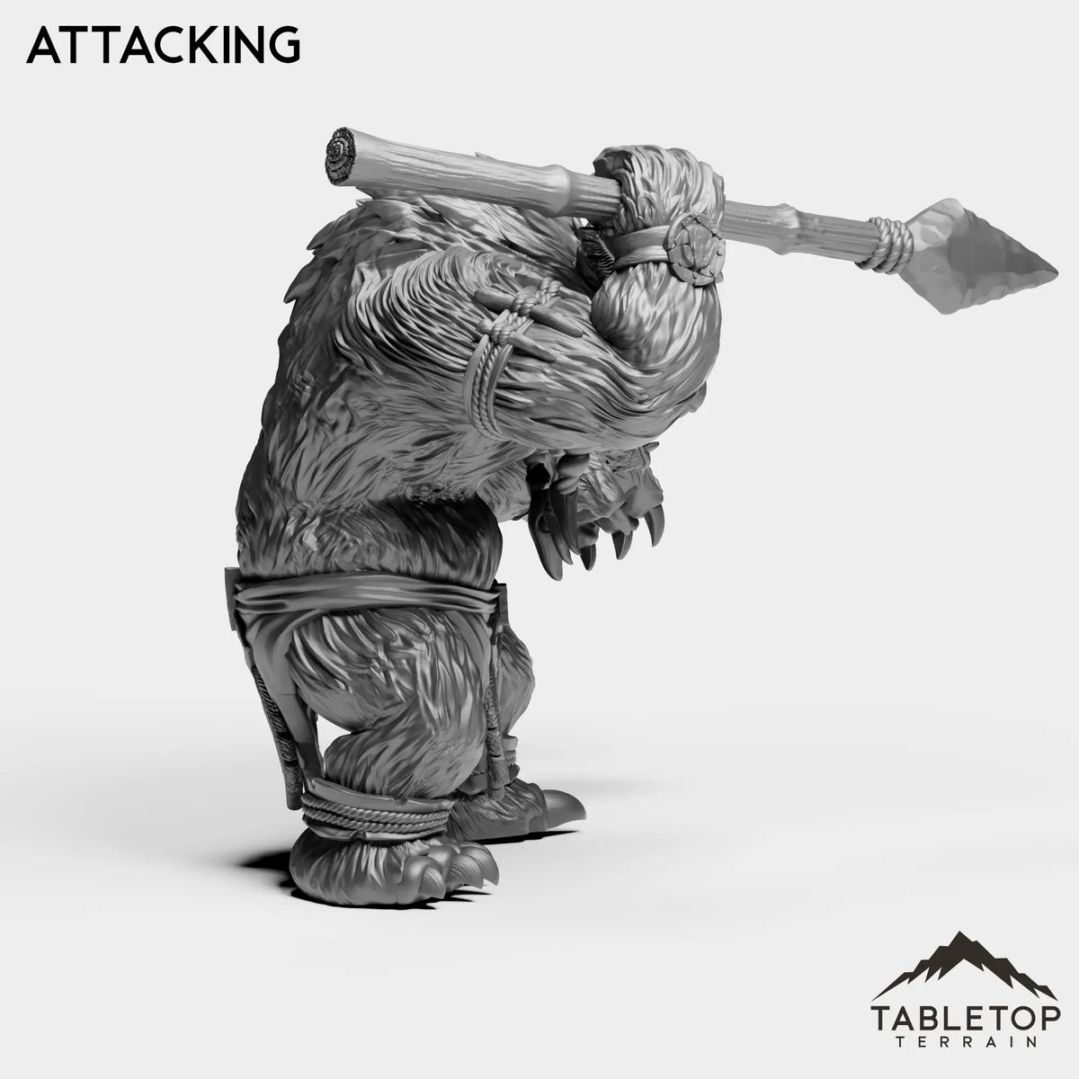 Tabletop Terrain Miniature Furbolg With Spear