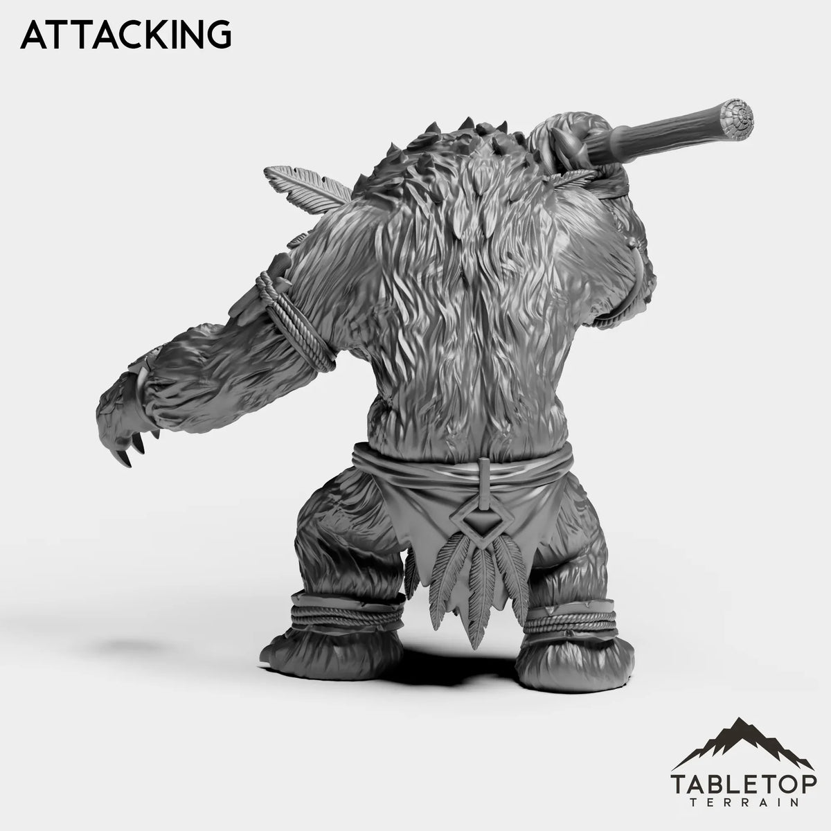 Tabletop Terrain Miniature Furbolg With Spear