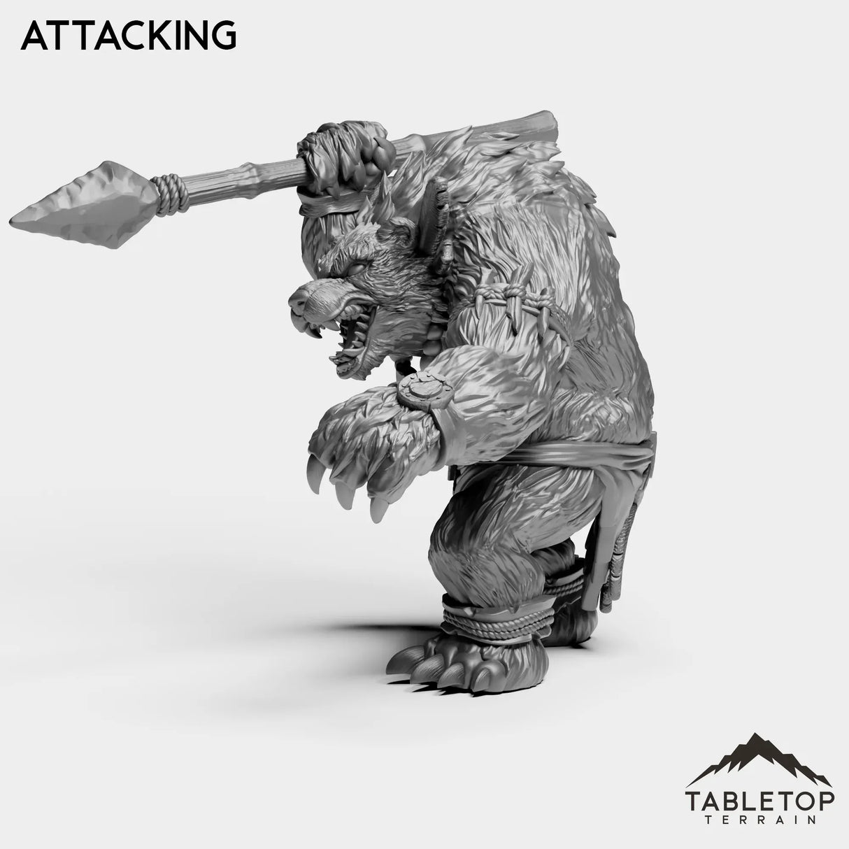 Tabletop Terrain Miniature Furbolg With Spear