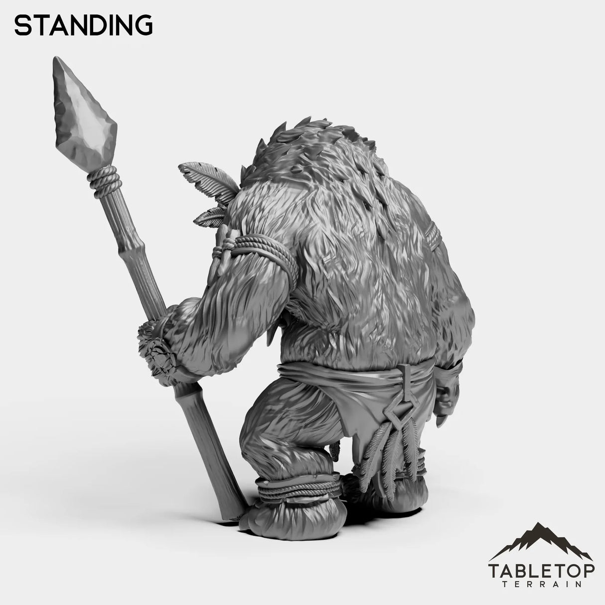 Tabletop Terrain Miniature Furbolg With Spear