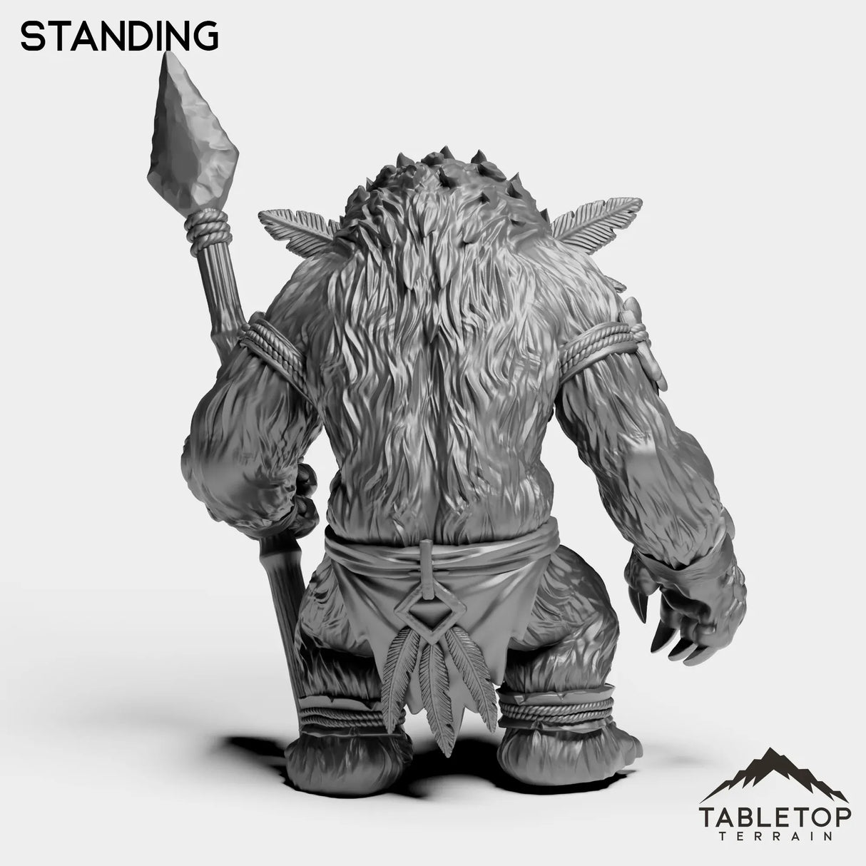 Tabletop Terrain Miniature Furbolg With Spear