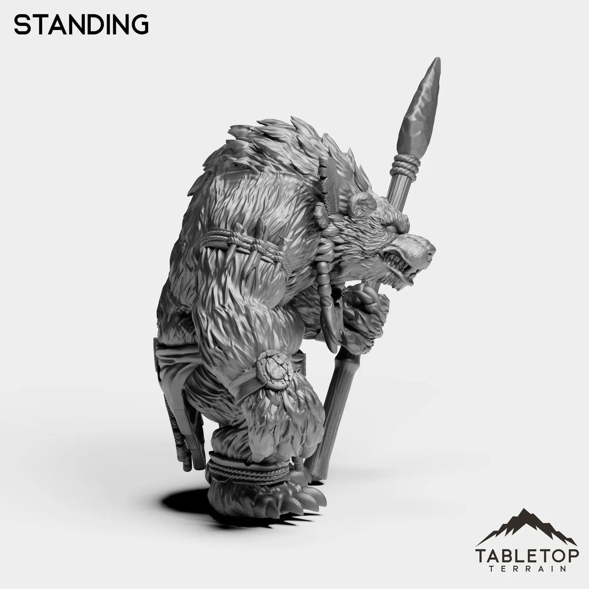 Tabletop Terrain Miniature Furbolg With Spear