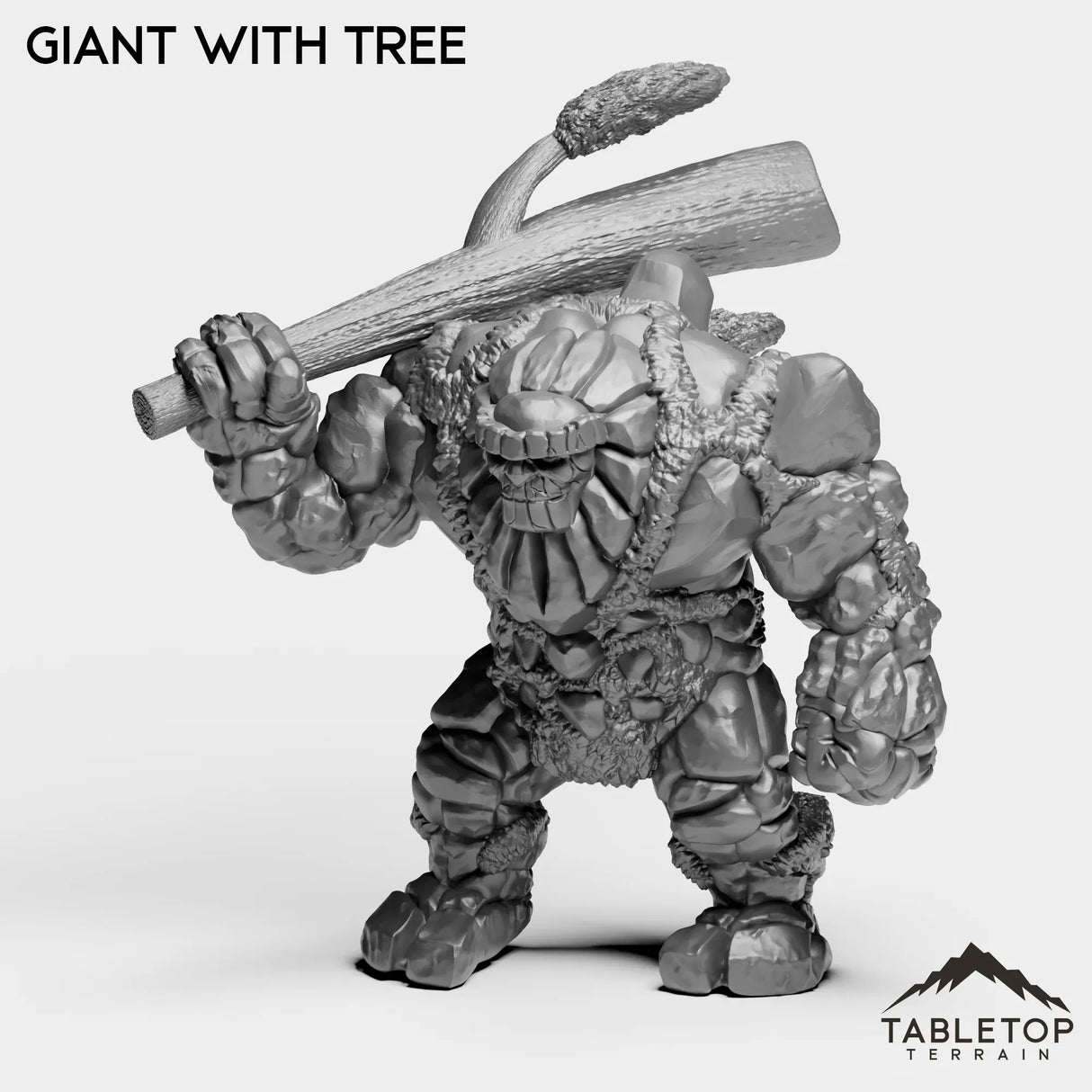 Tabletop Terrain Miniature Giant With Tree Mountain Giant Boss