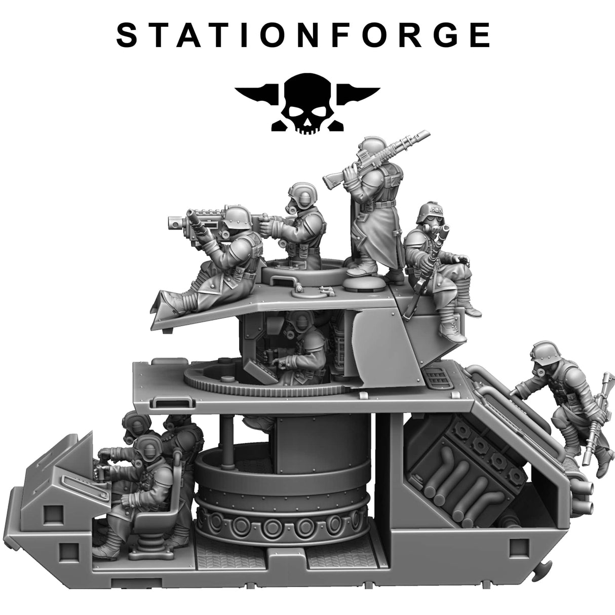 Tabletop Terrain Miniature GrimGuard Battle Tank 2.0 (with interior)