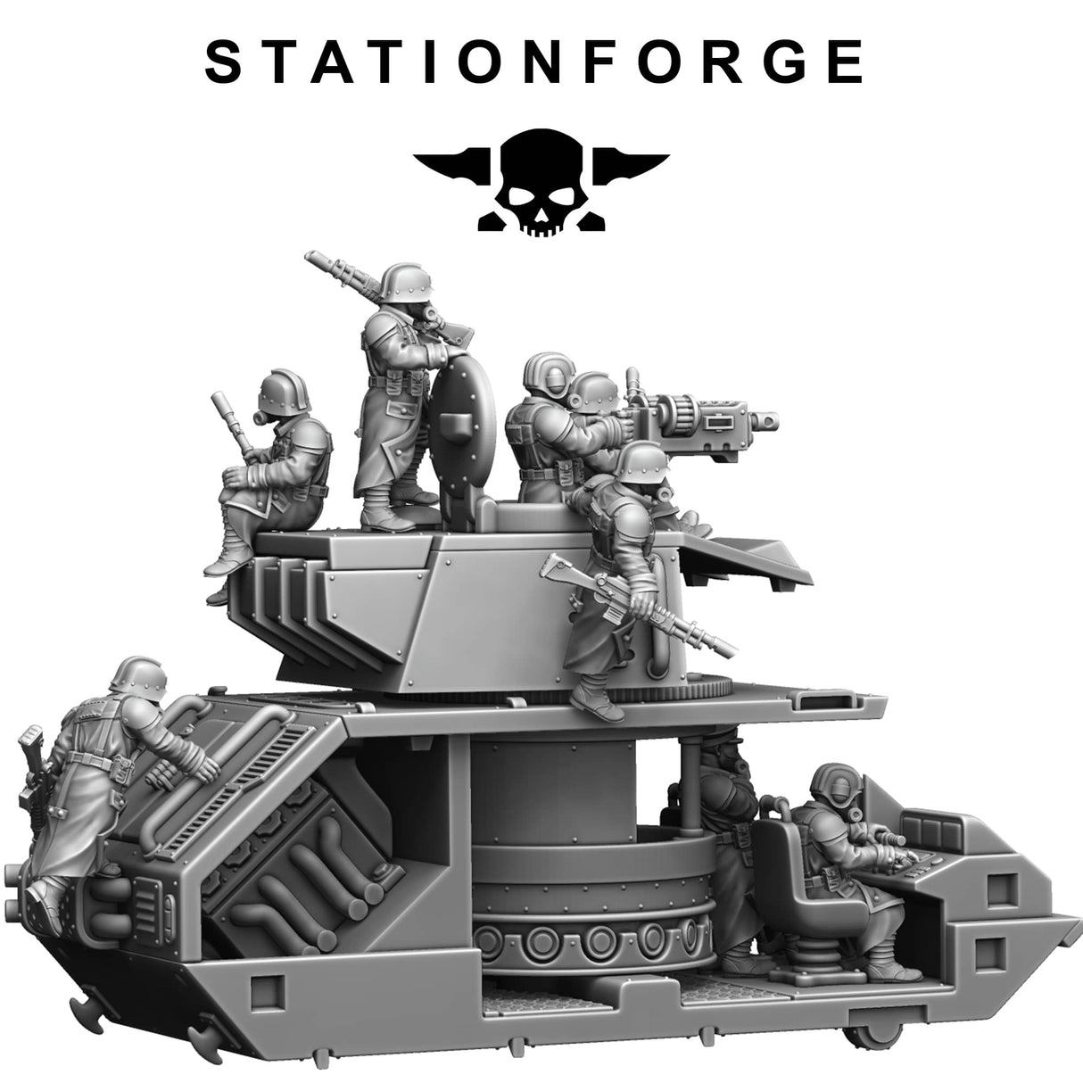 Tabletop Terrain Miniature GrimGuard Battle Tank 2.0 (with interior)